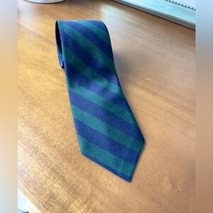 Brooks Bros classic rep tie with Blue and Green stripes Pristine condition
